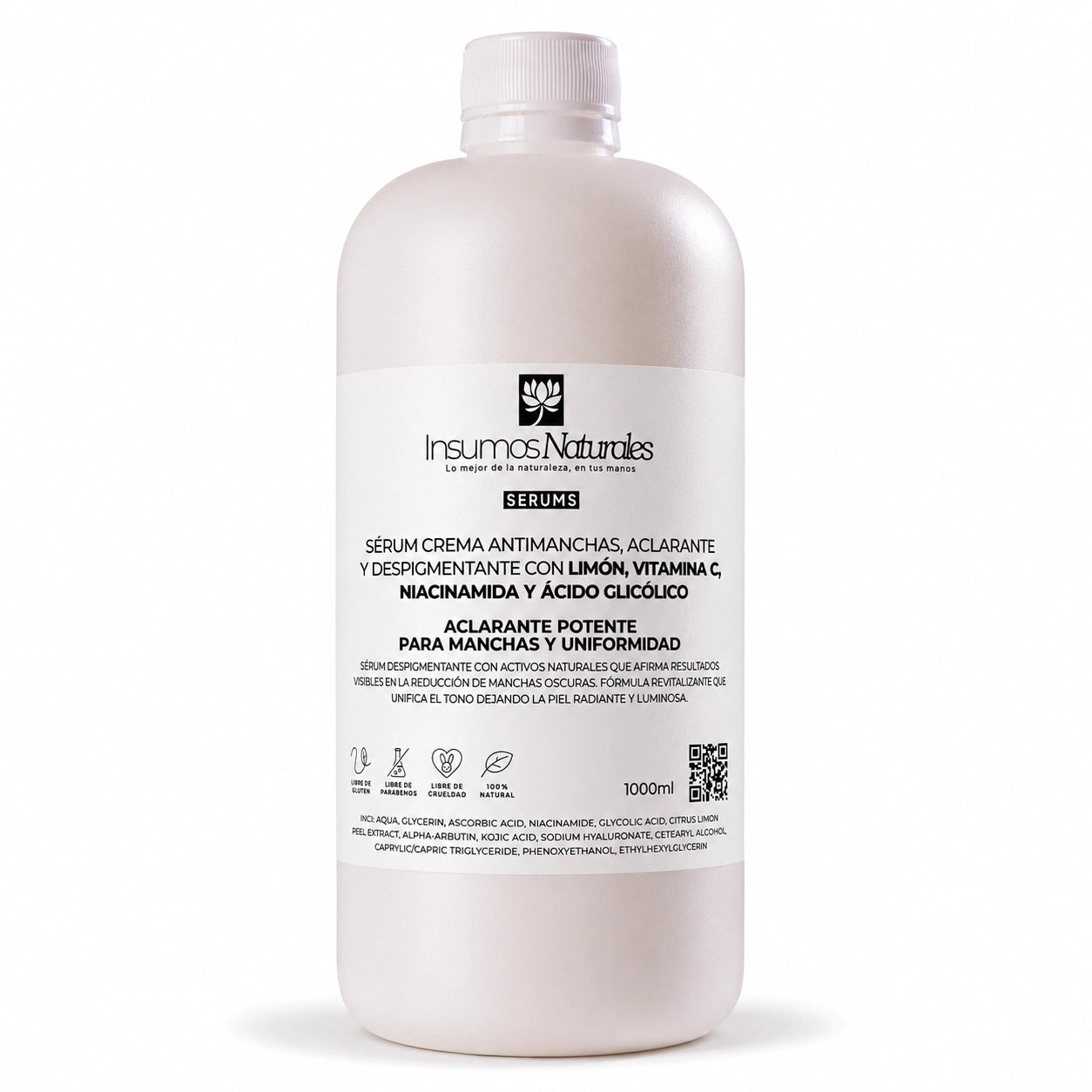 Serum Crema Antimanchas, Aclarante y Despigmentante con Limón, Vitamina C, Niacinamida y Ácido Glicólico