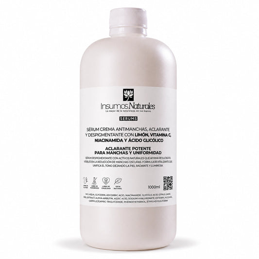 Serum Crema Antimanchas, Aclarante y Despigmentante con Limón, Vitamina C, Niacinamida y Ácido Glicólico